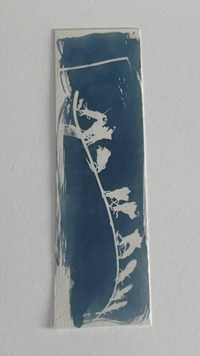 HANDMADE CYANOTYPE BOOKMARKS -  NATURE