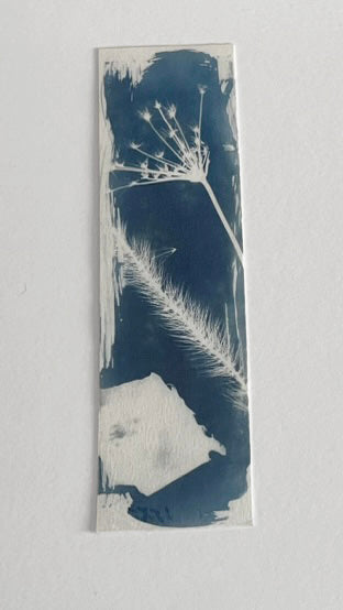 HANDMADE CYANOTYPE BOOKMARKS -  NATURE