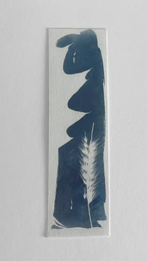 HANDMADE CYANOTYPE BOOKMARKS -  NATURE